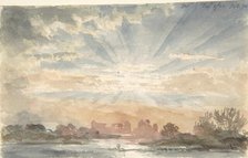 Landscape with Rising Sun, December 1, 1828, 8:30 a.m., 1828. Creator: Joseph Michael Gandy.