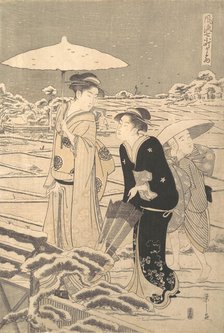 Kayoi Komachi, from the series "Seven Elegant Episodes of the Poet Komachi" (Furyu nan..., ca. 1795. Creator: Hosoda Eishi.