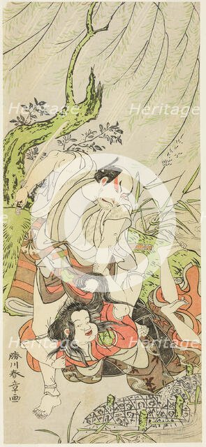 The Actors Matsumoto Koshiro II as Yoemon and Yoshizawa Sakinosuke III as Kasane..., Japan, c. 1771. Creator: Shunsho.