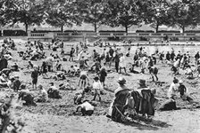 Sand pit, Bishop's Park, Fulham, London, 1926-1927. Artist: Unknown
