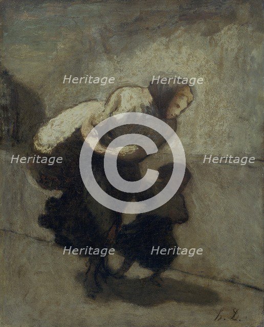 'The heavy Burden', 1828-1879. Artist: Honore Daumier.