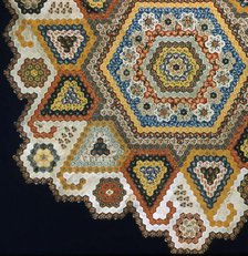 Unfinished Mosaic or Honeycomb Quilt Top, United States, c. 1840. Creator: Unknown.