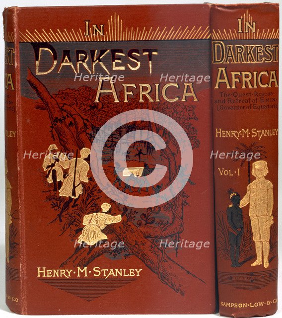 Cover of In Darkest Africa, by Henry Morton Stanley, 1890. Artist: Unknown