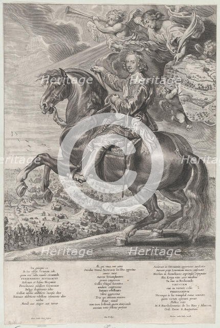 Portrait of Cardinal-Infante Ferdinand of Austria, on horseback, ca. 1630-54. Creator: Anton van der Does.