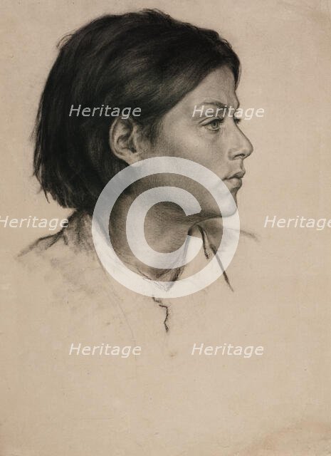 Head Of A Woman, c1875. Creator: Mary Evelyn de Morgan.