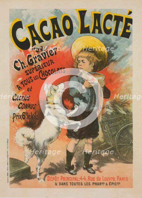 Affiche pour le "Cacao lacté, de Ch. Gravier"., c1896. Creator: Lucien Lefevre.