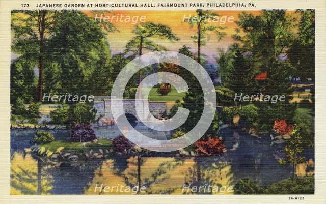 Japanese garden, Horticultural Hall, Fairmont Park, Philadelphia, Pennsylvania, USA, 1933. Artist: Unknown