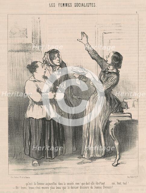Qu'est la femme aujourd'hui dans la société ..., 19th century. Creator: Honore Daumier.