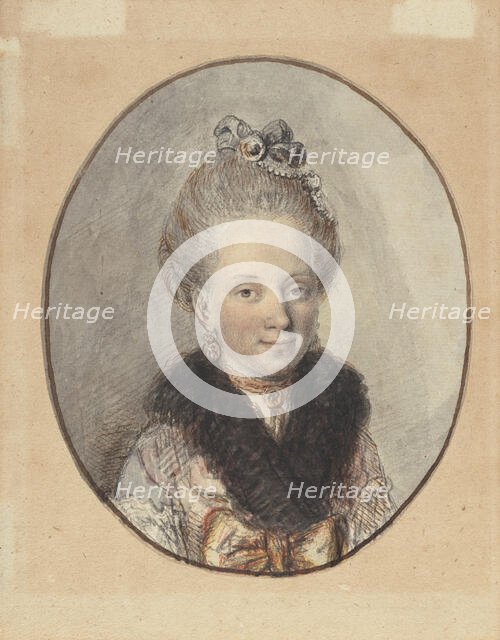 Portrait of a Young Woman with a Fur Collar, 1760s or early 1770s. Creator: Christian Wilhelm Ernst Dietrich.
