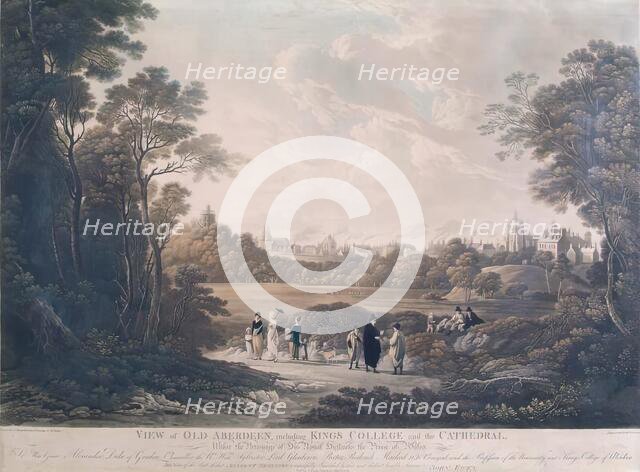 View of Old Aberdeen, including King's College and Cathedral, 1808. Creator: R Seaton.