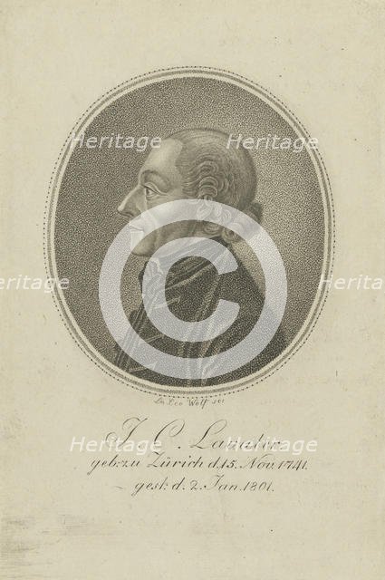 Portrait of the poet and physiognomist Johann Kaspar Lavater (1741-1801), c. 1810. Creator: Wolf, Loeser Leo (1775-1840).