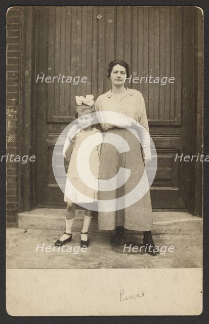 Woman and girl, about 1913-1919. Creator: John Frank Keith.