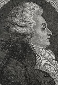 Portrait of Marie-Jean Hérault de Séchelles (1759-1794), French judge and politician, 1876. Creator: Pannemaker.
