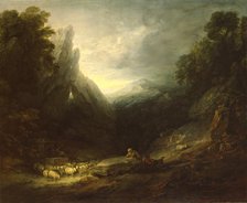 Romantic Landscape with Sheep at a Spring, c1783. Creator: Thomas Gainsborough.