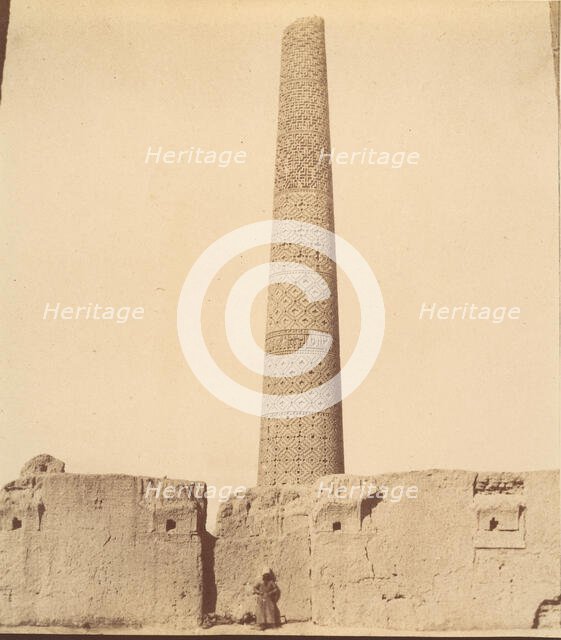[Minaret of the Mosque of 40 Columns, Chehel Dokhtar, 359b.], 1840s-60s. Creator: Possibly by Luigi Pesce.