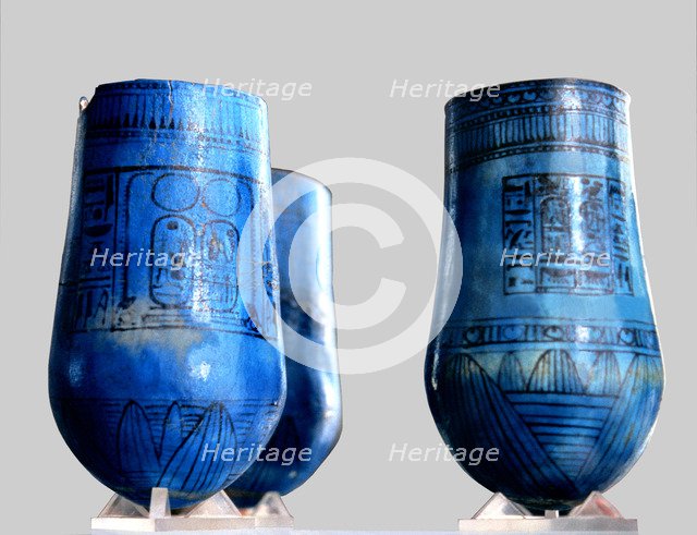 Glasses of Pharaoh Ramses II, made in blue faience, 1304 - 1237 a.C..