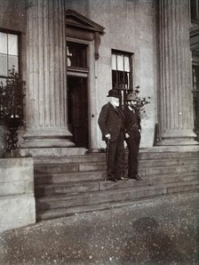 Arthur Schuster, with 1st  Baron Blythswood, on the steps of Blythswood House in Renfrewshire, c1901 Creator: Unknown.