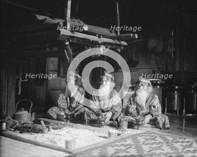 Ainu chiefs at Piratori, 1908. Creator: Arnold Genthe.