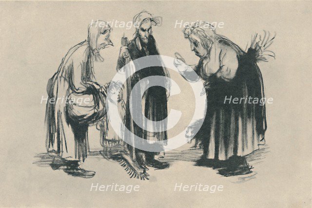 'Le Roman Chez La Portière', 1919. Artist: Jean Veber.