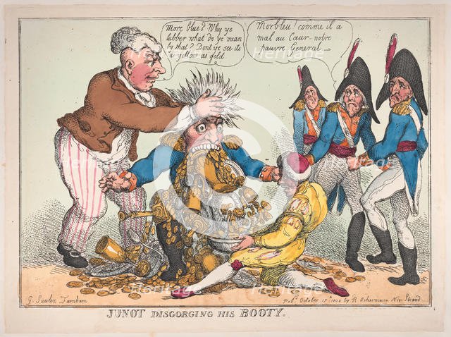 Junot Disgorging His Booty, October 17, 1808., October 17, 1808. Creator: Thomas Rowlandson.