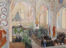 Midsummer Day Service in Lohja Church, 1899. Creator: Magnus Enckell.