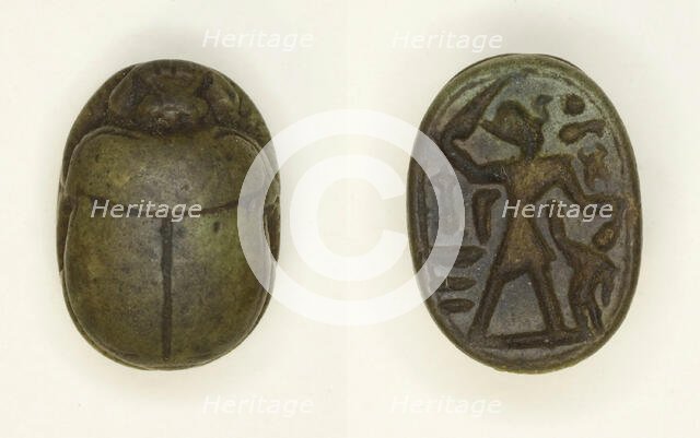 Scarab: Menkheperra (Thutmose III), Egypt, New Kingdom, Dynasty 18, Reign of Thutmose III... Creator: Unknown.