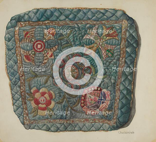 Window Seat Cover, c. 1938. Creator: Mrs. Goodwin.