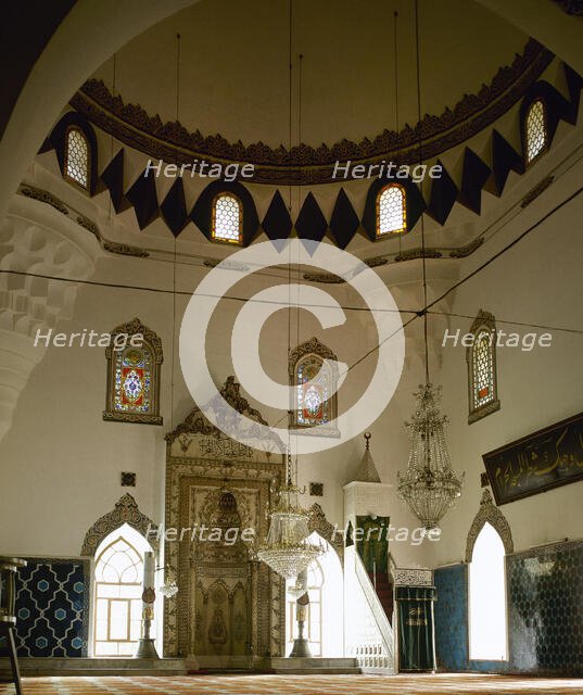 Interior of Muradiye Mosque, Muradiye Complex, Bursa, Asia Minor, Turkey, 1999. Creator: LTL.