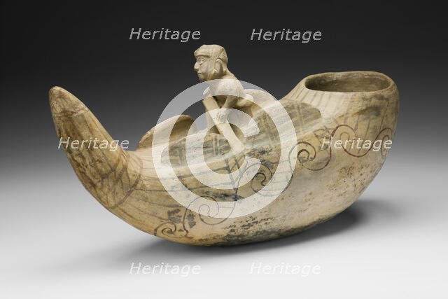 Vessel in the Form of a Fisherman in a Reed Boat, 100 B.C./A.D. 500. Creator: Unknown.