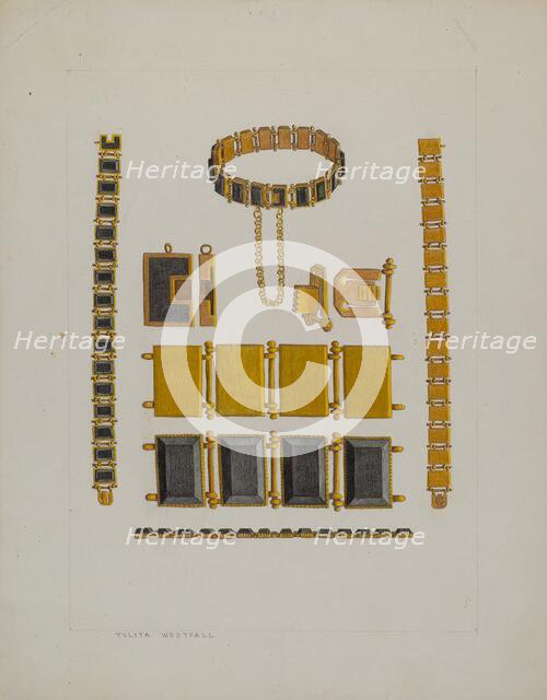 Onyx Bracelet, c. 1937. Creator: Tulita Westfall.