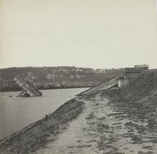 Panorama d'Issy-les-Moulineaux, arche du pont de Billancourt, rive droite, Billancourt, 1871. Creator: Hippolyte Blancard.