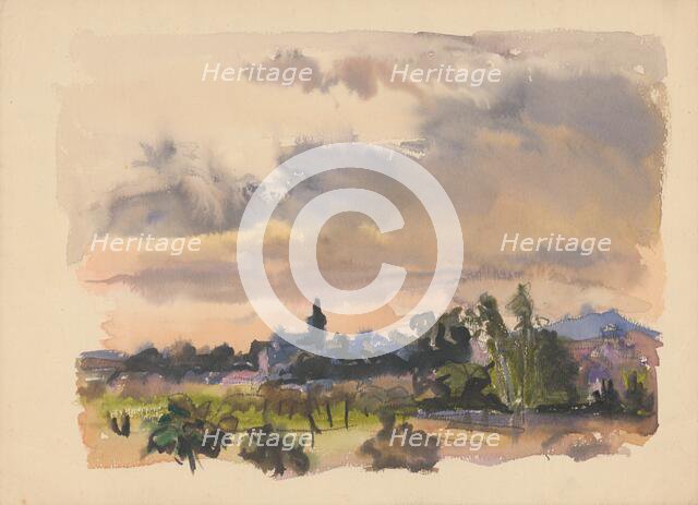 Village landscape, 1940/1944. Creator: Ján Novák.