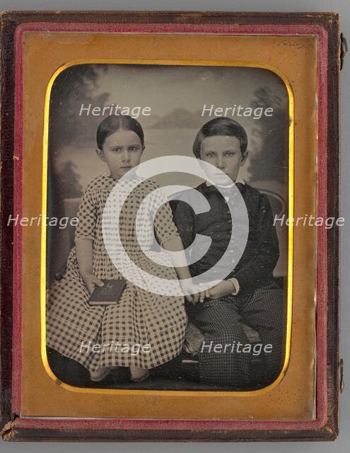 Untitled (Portrait of a Girl and a Boy), 1847. Creator: Samuel Broadbent.