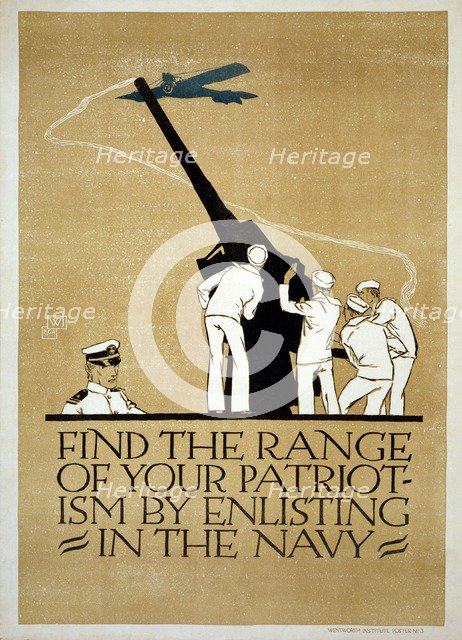 WW1 US Navy Recruitment Poster, 1918. 