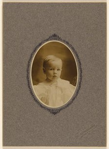 Portrait of a baby boy, about 1900. Creator: Benjamin.