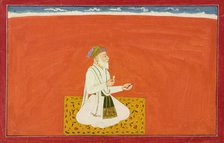 The sage-physician Dhanvantari, folio from the "Sixth" Bhagavata Purana series..., ca. 1735-1740. Creator: Manaku.