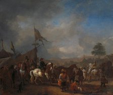 A Horse Fair near an Army Camp, c.1665-1668. Creator: Philip Wouverman.
