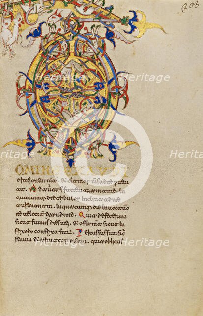 Inhabited Initial D; Breviary, 1153. Creator: Unknown.