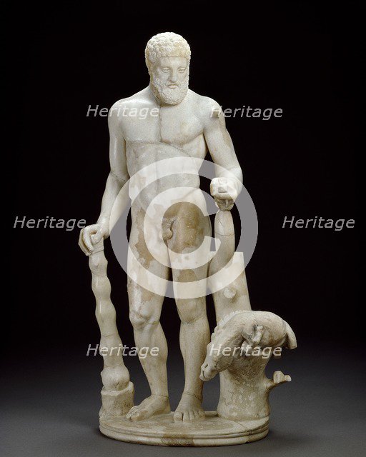 Marble statuette of Hercules and the Erymanthian boar, 2nd century. Artist: Unknown.