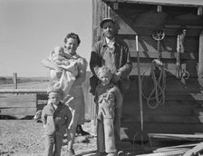 The Schroeder family on their new farm, Dead Ox Flat, Malheur County, Oregon, 1939. Creator: Dorothea Lange.