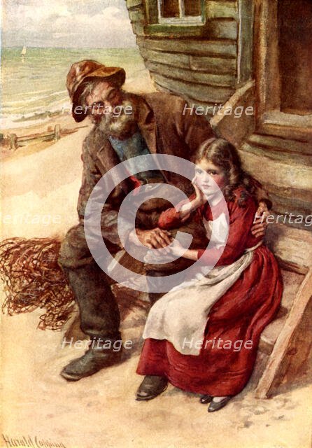 'Little Em'ly and Mr. Peggotty', c1900.  Creator: Harold Copping.