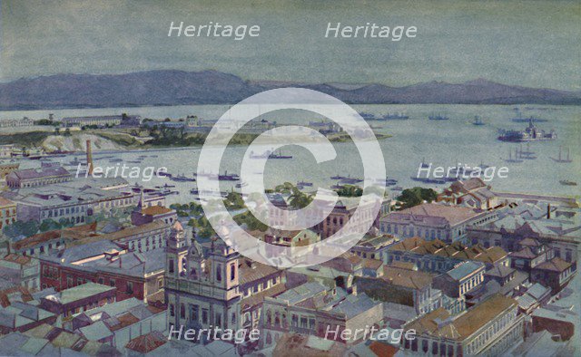 'A bit of Rio with the Ilha das Cobras and the Ilha Fiscal', 1914. Artist: Unknown.