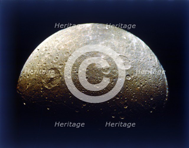 Dione, one of Saturn's moons. Creator: NASA.