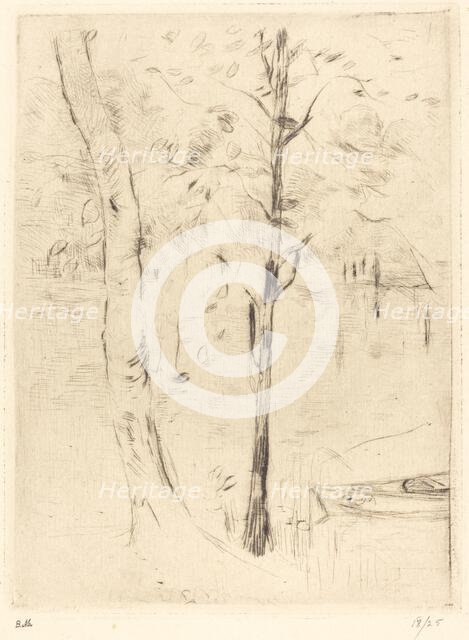 Lake with Rowboat, 1888/1890. Creator: Berthe Morisot.