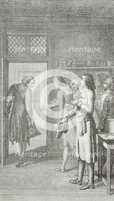 Illustration for Reichard's 'Library of Novels,' part twelve, 1785. Creator: Daniel Nikolaus Chodowiecki.