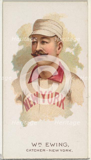 William Ewing, Baseball Player, Catcher, New York, from World's Champions, Series 2 (N29) ..., 1888. Creator: Allen & Ginter.