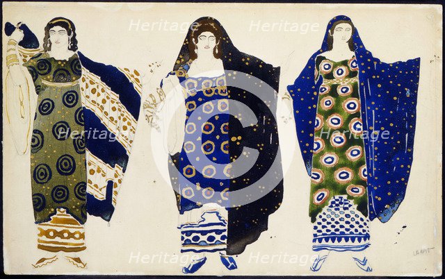 Costume design for the play 'Oedipus at Colonus' by Sophocles, 1904.  Artist: Leon Bakst