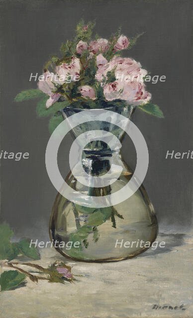 Moss Roses In A Vase, 1882. Creator: Edouard Manet.