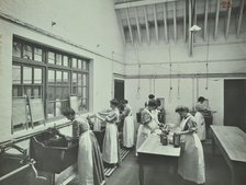 The washing room, Battersea Polytechnic, London, 1907. Artist: Unknown.