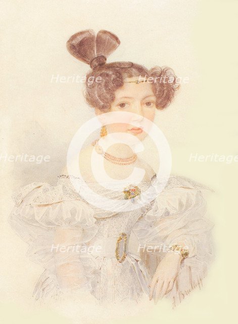 Portrait of Yekaterina Ivanovna Zagryazhskaya (1779-1842). Artist: Briullov, Alexander Pavlovich (1798-1877)